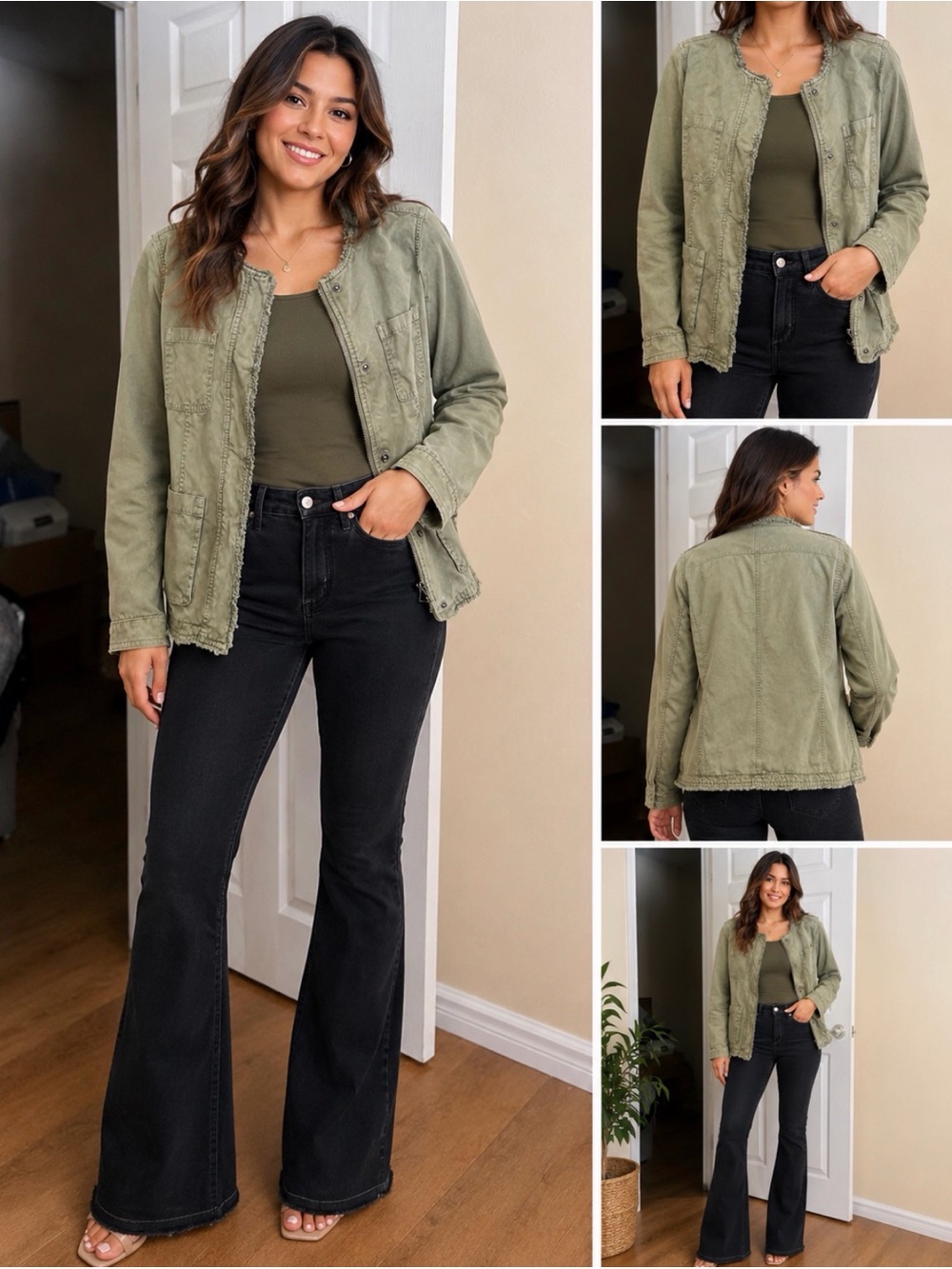 💕Banana Republic Black Flare Wide Leg Jeans
